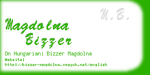 magdolna bizzer business card